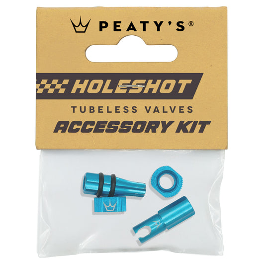 Lock- och muttarkit för ventiler PEATY'S HOLESHOT FAST FLOW Turkos