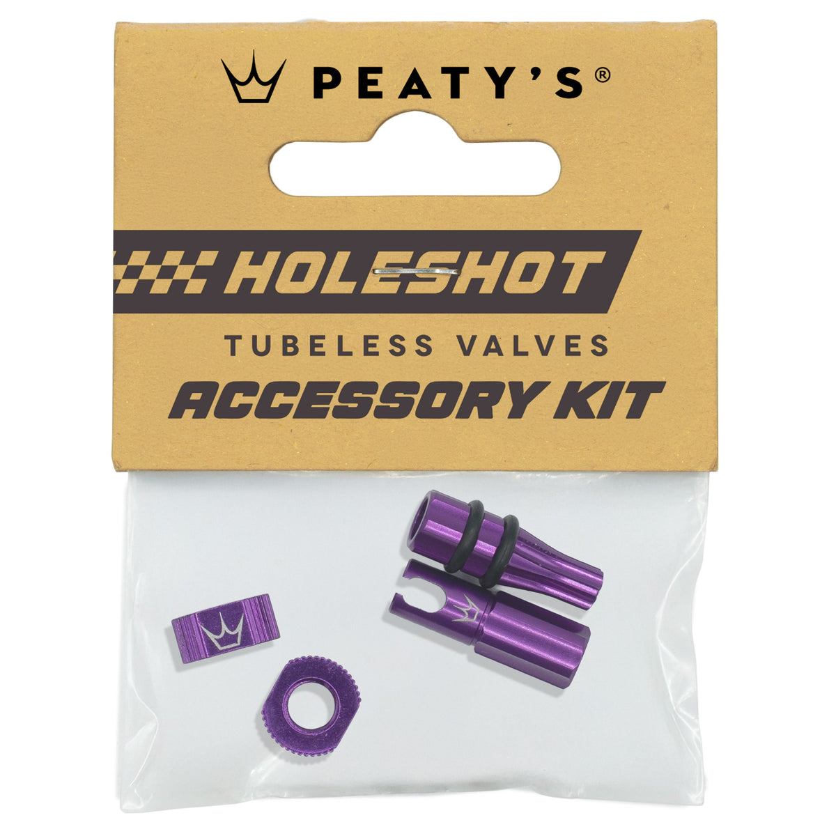 Dop- en Moerenkit voor Ventielen PEATY'S HOLESHOT FAST FLOW Paars