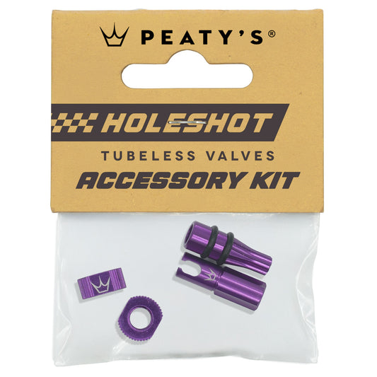 Lock- och muttarkit för ventiler PEATY'S HOLESHOT FAST FLOW Lila