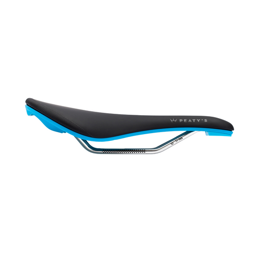 PEATY'S Monarch Titanium Rails Saddle Turquoise
