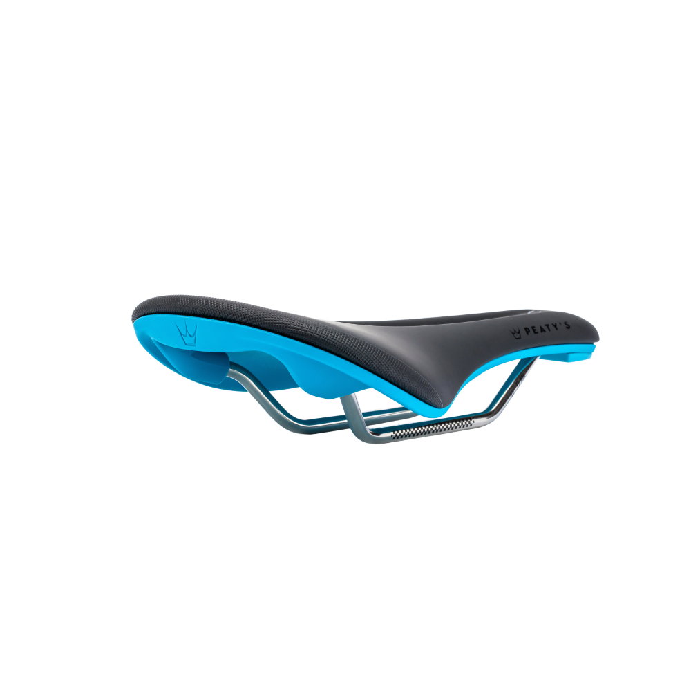 PEATY'S Monarch Titanium Rails Saddle Turquoise