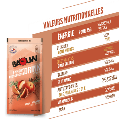 Energiedrank BAOUW ISOTONIC (45g) Perzik/Rozemarijn