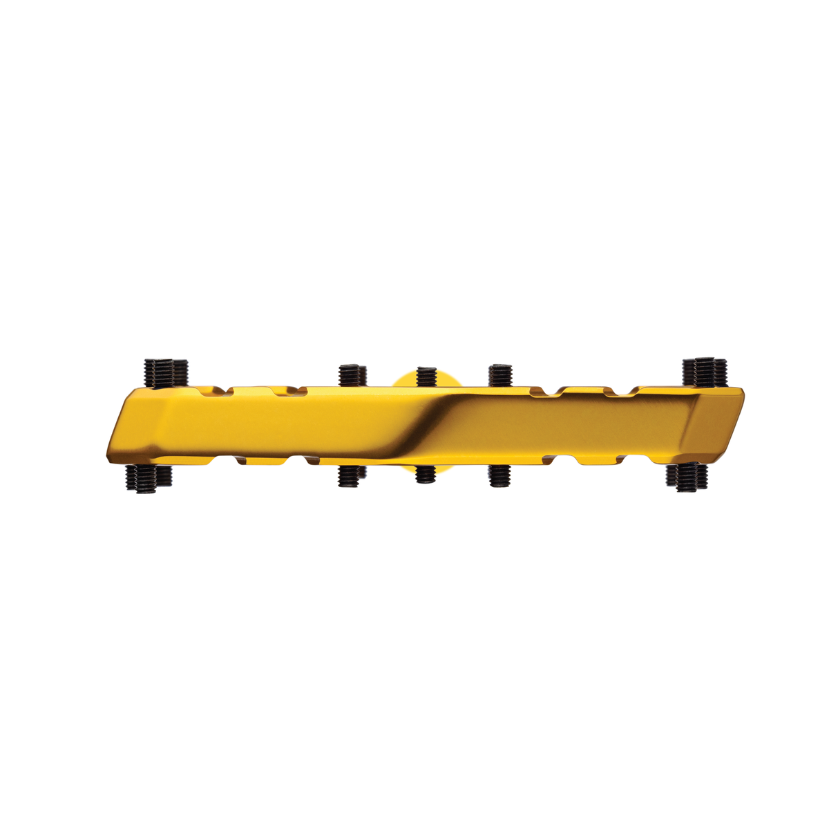 Title CONNECT gold flat pedals, front view