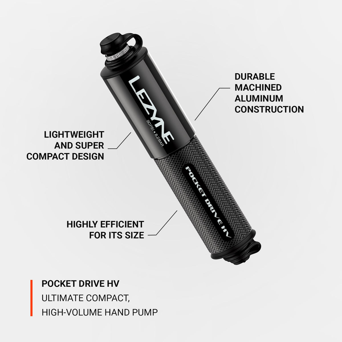 LEZYNE POCKET DRIVE HV LOADED Hand Pump Black