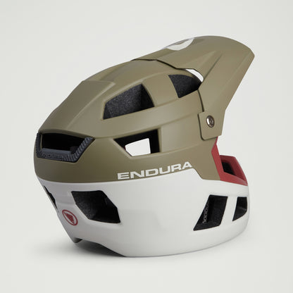 Žalias/baltas ENDURA SINGLETRACK INTEGRAL MIPS kalnų dviračio viso veido šalmas