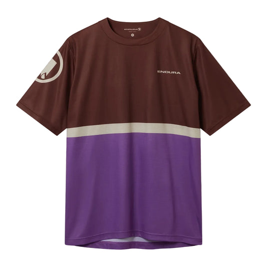 Dres ENDURA SINGLETRACK CORE TEE II Krátký rukáv Hnědá/Fialová