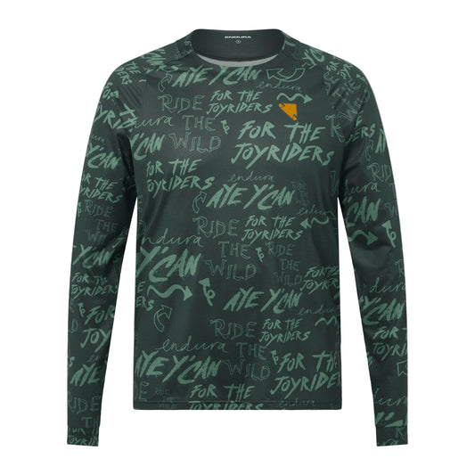 Dres ENDURA SINGLETRACK PRINT Dlouhý rukáv Carbon Zelený