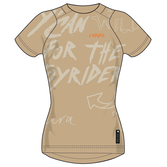 Shirt ENDURA SINGLETRACK PRINT Korte Mouwen Dames Zand