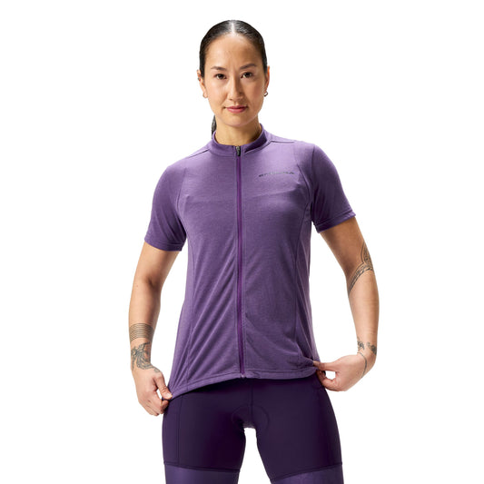 Shirt ENDURA LOOP ZIPPED Korte Mouwen Dames Paars