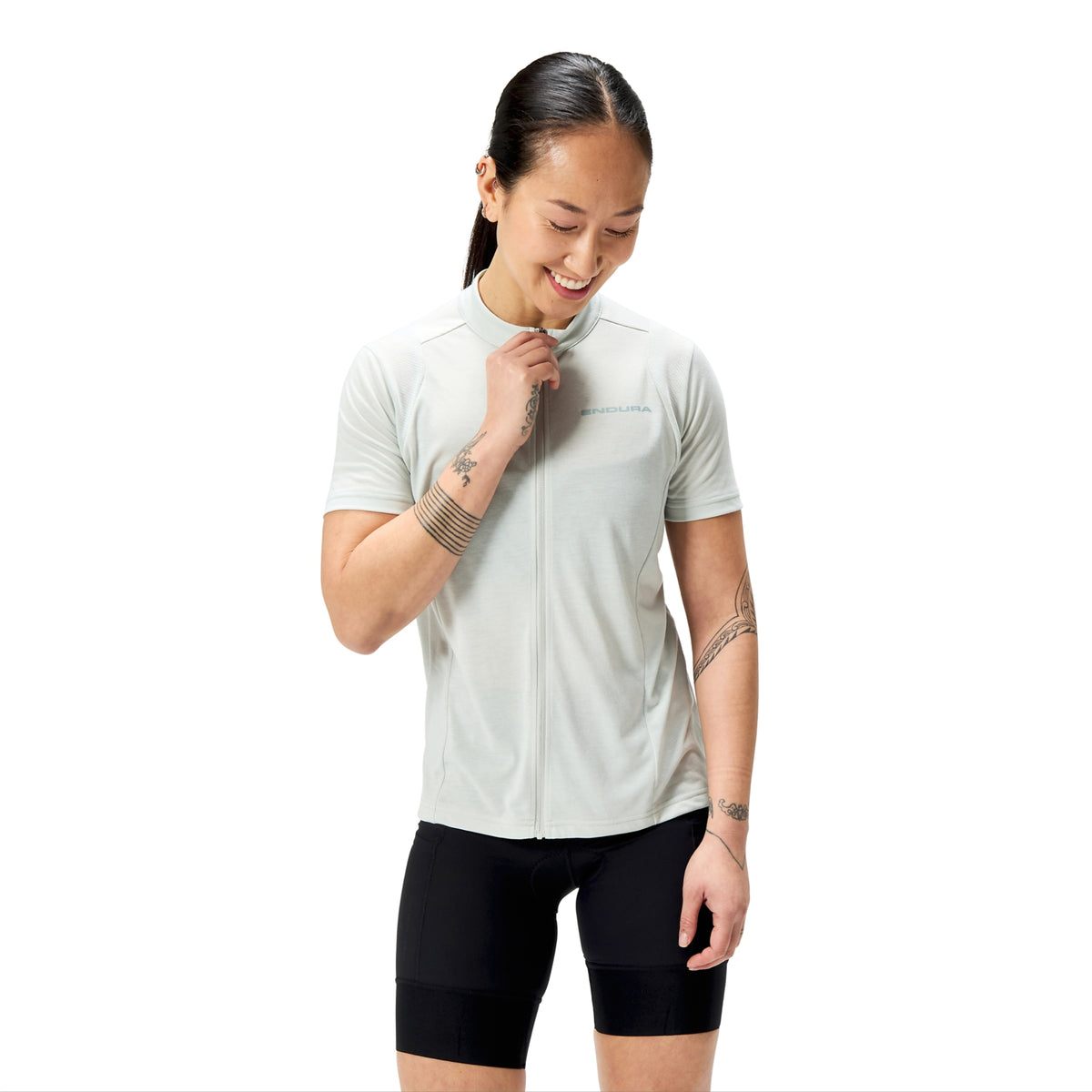 ENDURA LOOP ZIPPED Kortärmad Damtröja Grå