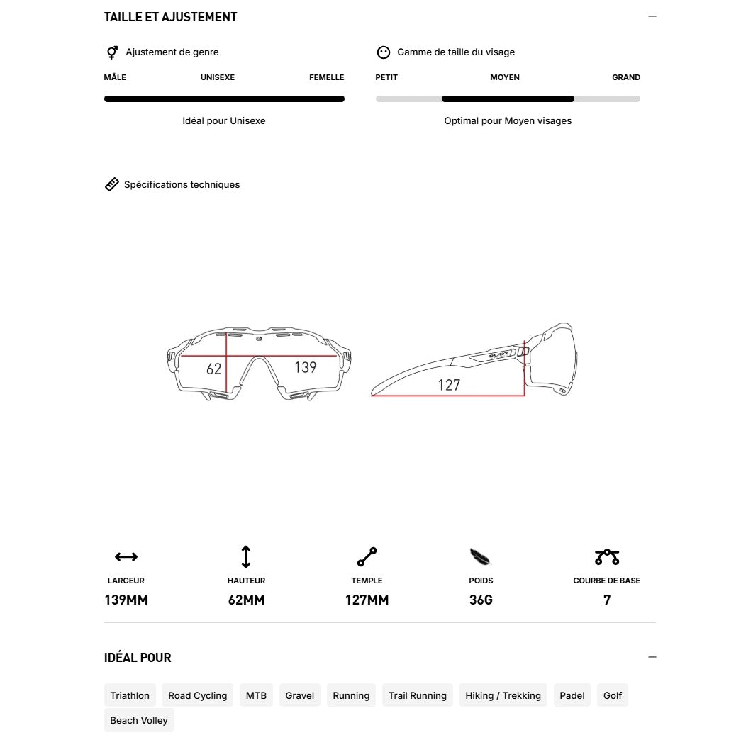 Briller RUDY PROJECT CUTLINE Blå Linser RP Optics Multilaser Ice