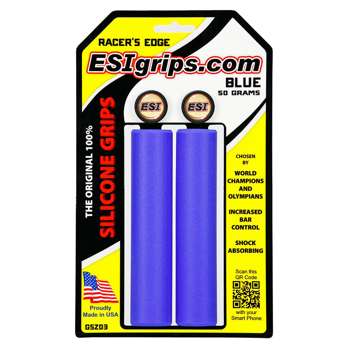 ESI RACER'S EDGE 130 mm Blue Grips