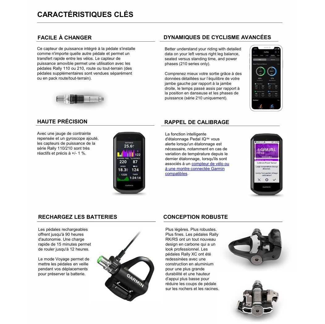 Kit Pedaler Kraftsensor GARMIN RALLY RS/XC 210