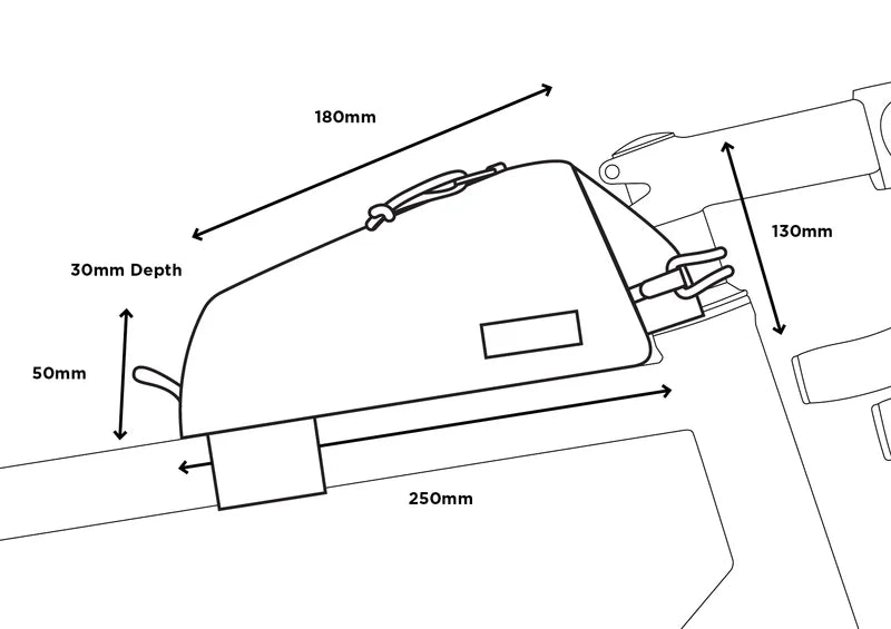 Rammetaske RESTRAP TOP TUBE 0.8 L Sort