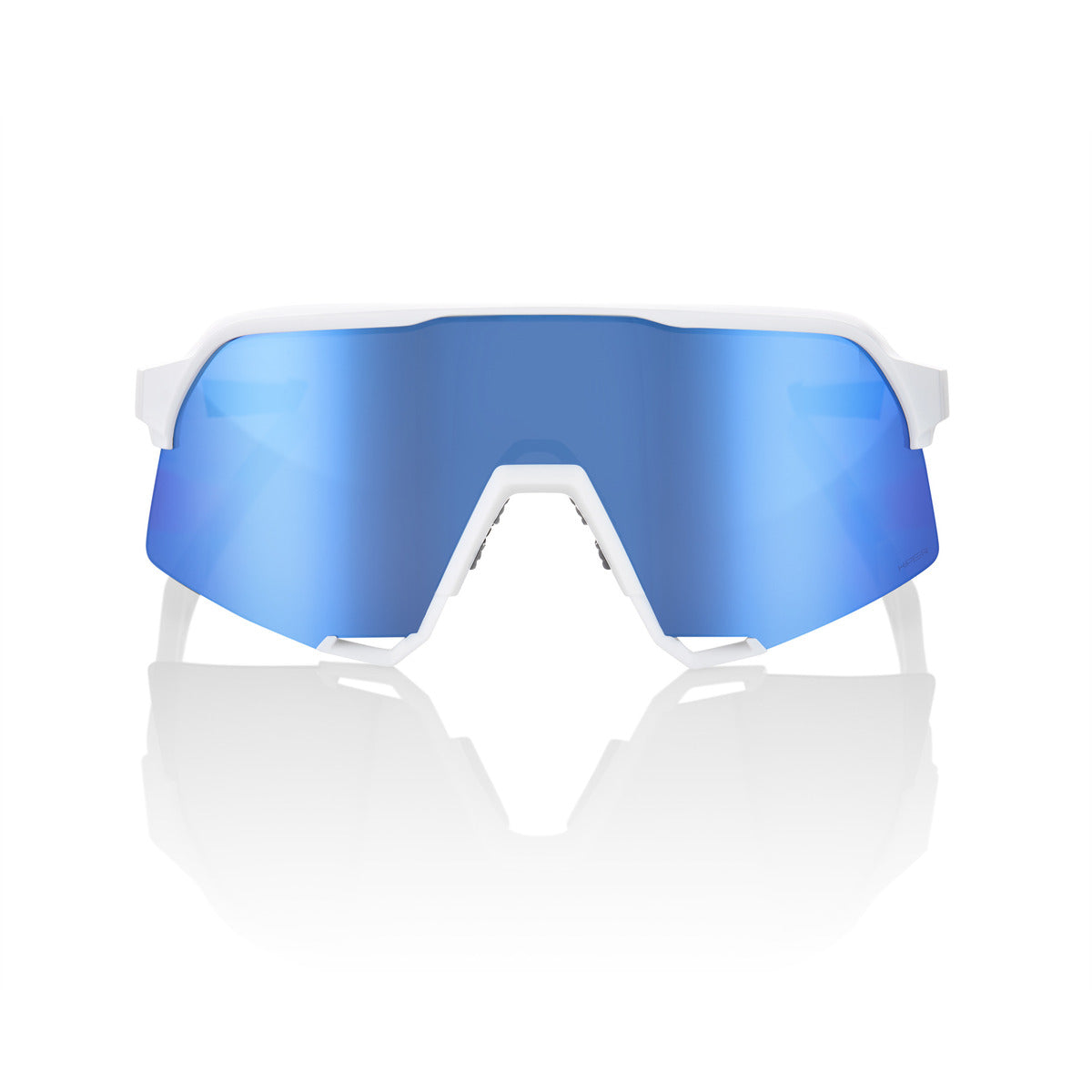 100% S3 Matte White Hiper Multilayer Mirror Blue Glasses