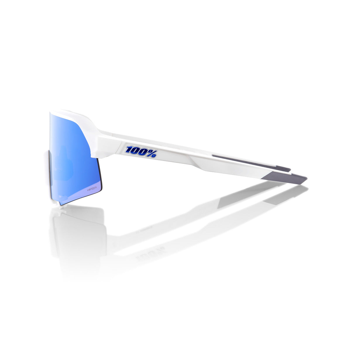 100% S3 Matte White Hiper Multilayer Mirror Blue Glasses