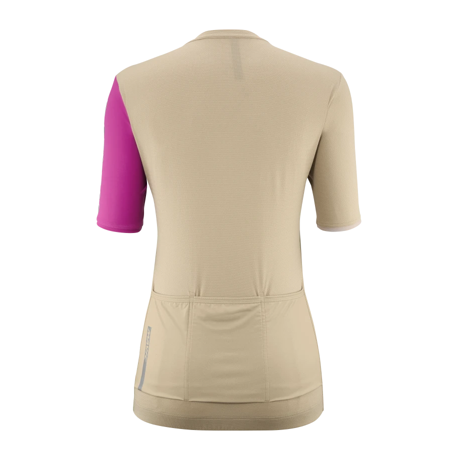 MAVIC ESSENTIAL Korte Mouwen Dames-trui Beige/Fuchsia