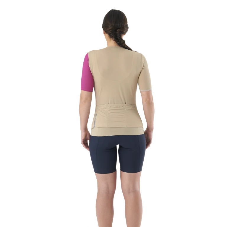 MAVIC ESSENTIAL Korte Mouwen Dames-trui Beige/Fuchsia