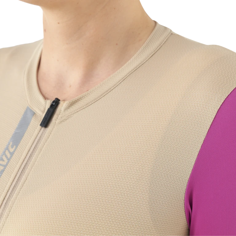 MAVIC ESSENTIAL Korte Mouwen Dames-trui Beige/Fuchsia