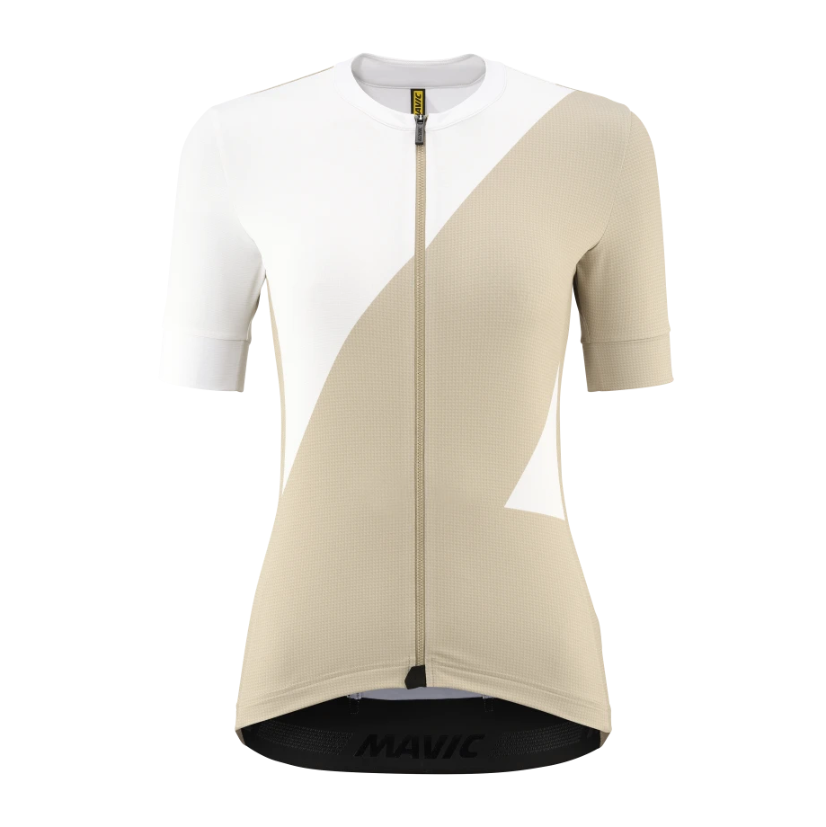 Wielershirt MAVIC AKSIUM GRAPHIC Korte Mouwen Dames Beige