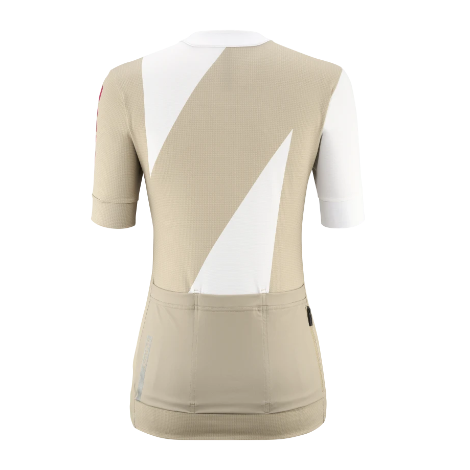 Wielershirt MAVIC AKSIUM GRAPHIC Korte Mouwen Dames Beige
