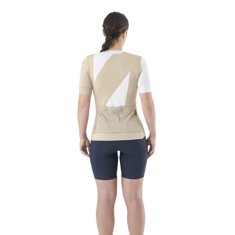 Wielershirt MAVIC AKSIUM GRAPHIC Korte Mouwen Dames Beige