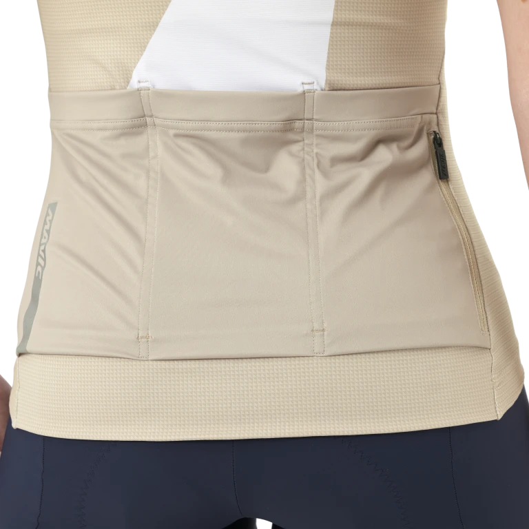 Wielershirt MAVIC AKSIUM GRAPHIC Korte Mouwen Dames Beige