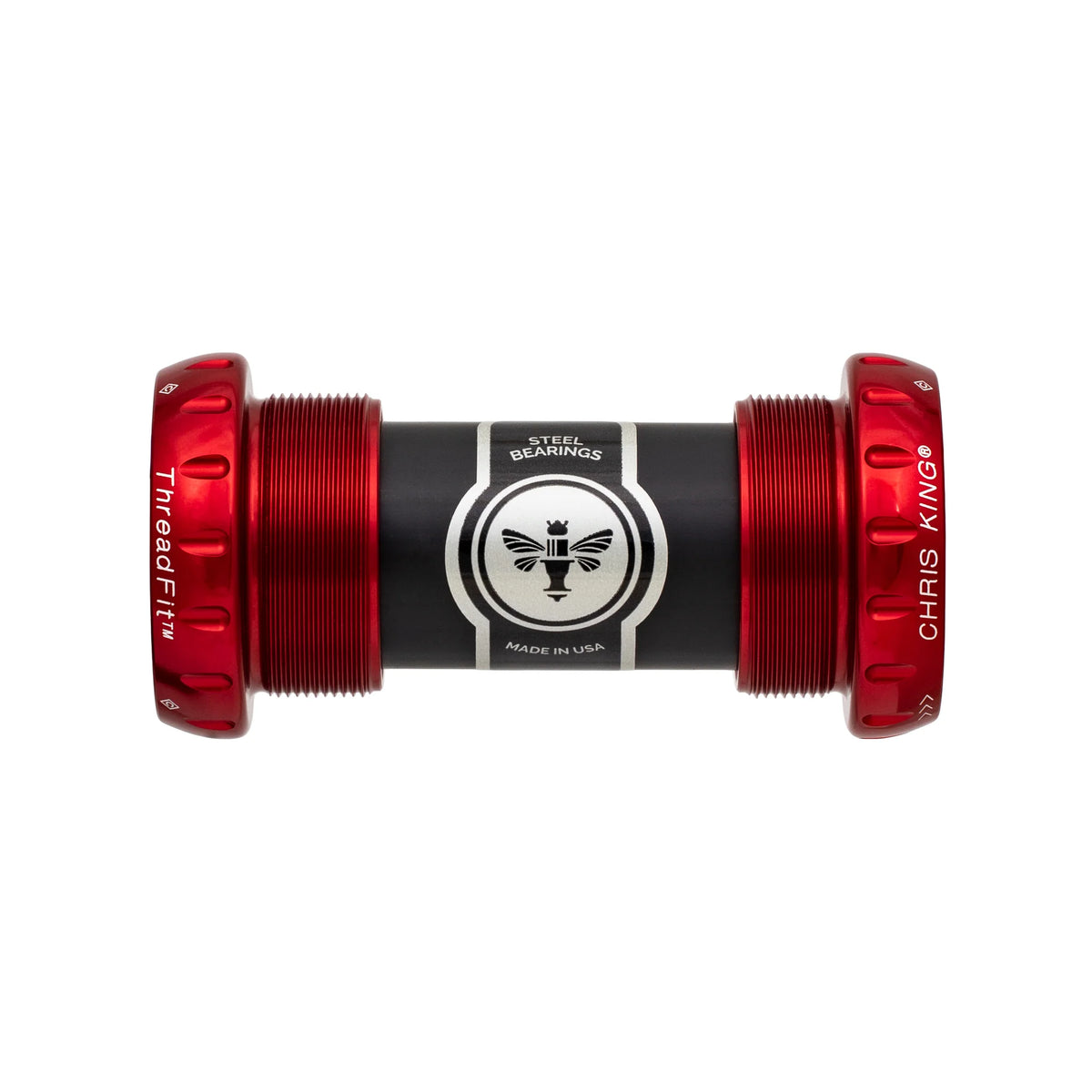 CHRIS KING ThreadFit 24 68/73mm Bottom Bracket Red