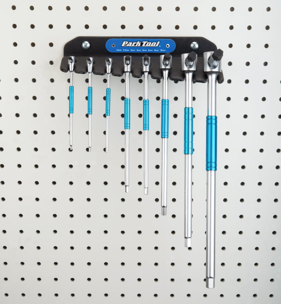 Επιτοίχια βάση Park Tool THH-1 στερεωμένη σε διάτρητο πίνακα εργαλείων