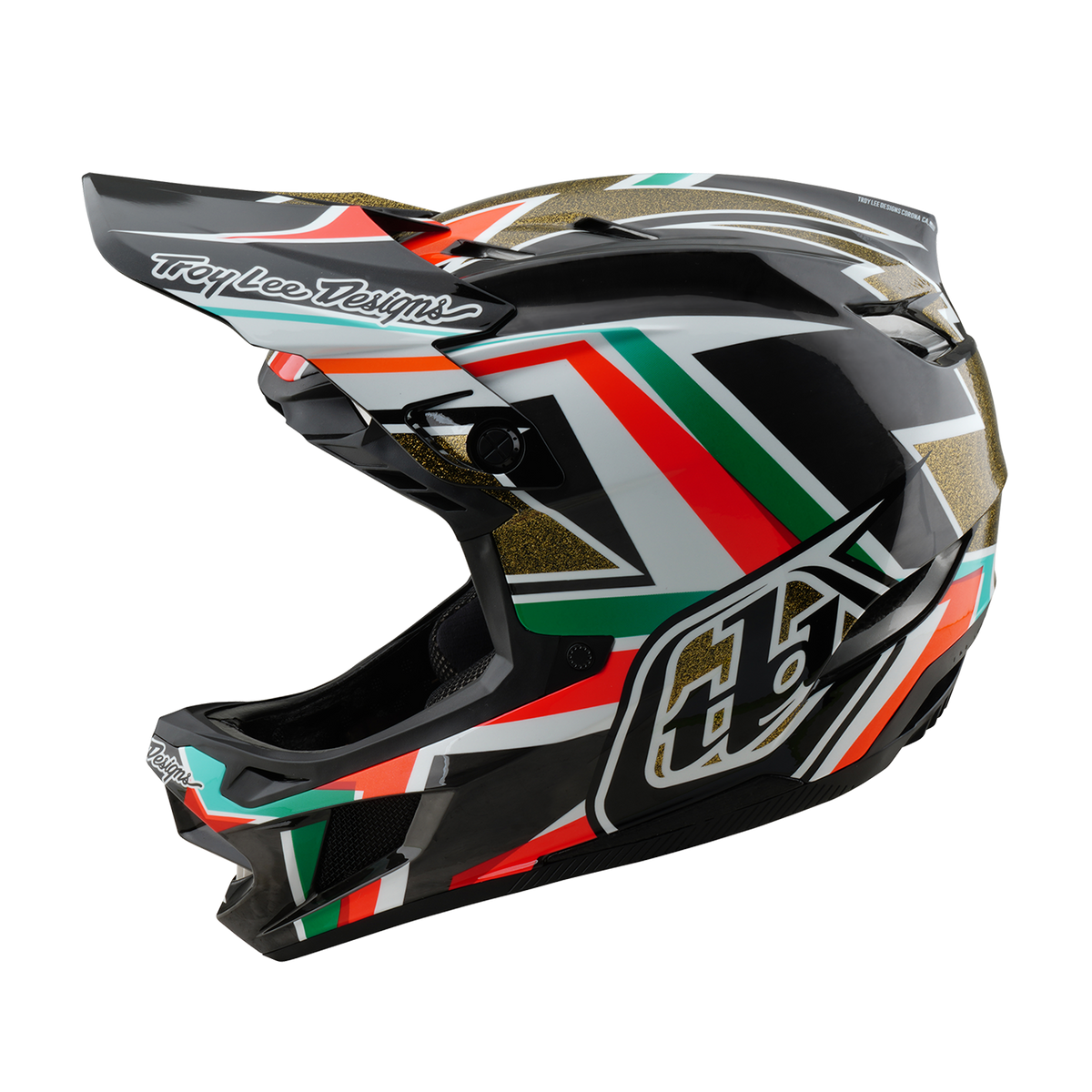 MTB-Hjelm TROY LEE DESIGNS D4 CARBON MIPS Frames Sort/Guld