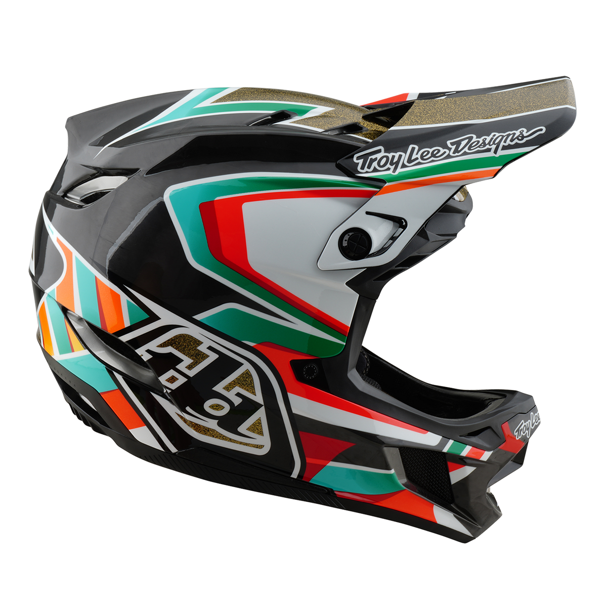 MTB-Hjelm TROY LEE DESIGNS D4 CARBON MIPS Frames Sort/Guld