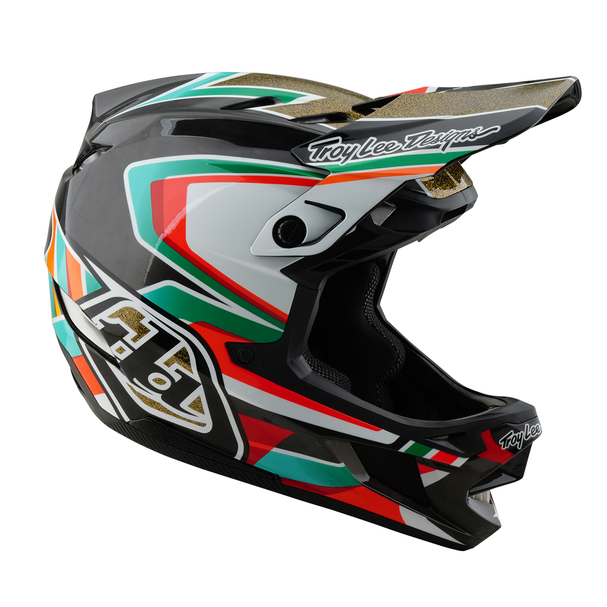 MTB-Hjelm TROY LEE DESIGNS D4 CARBON MIPS Frames Sort/Guld