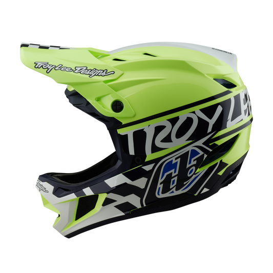 Kask MTB TROY LEE DESIGNS D4 POLYACRYLITE MIPS FIFTY 50 Żółty/Niebieski