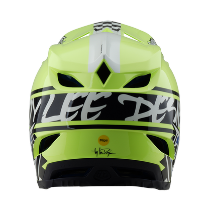 MTB-helm TROY LEE DESIGNS D4 POLYACRYLITE MIPS FIFTY 50 Geel/Blauw