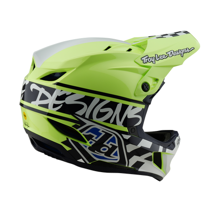MTB-helm TROY LEE DESIGNS D4 POLYACRYLITE MIPS FIFTY 50 Geel/Blauw