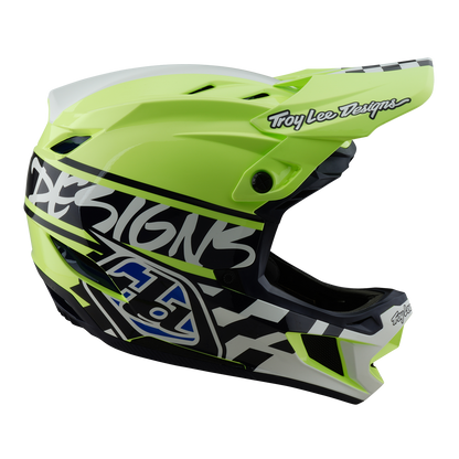 MTB-helm TROY LEE DESIGNS D4 POLYACRYLITE MIPS FIFTY 50 Geel/Blauw