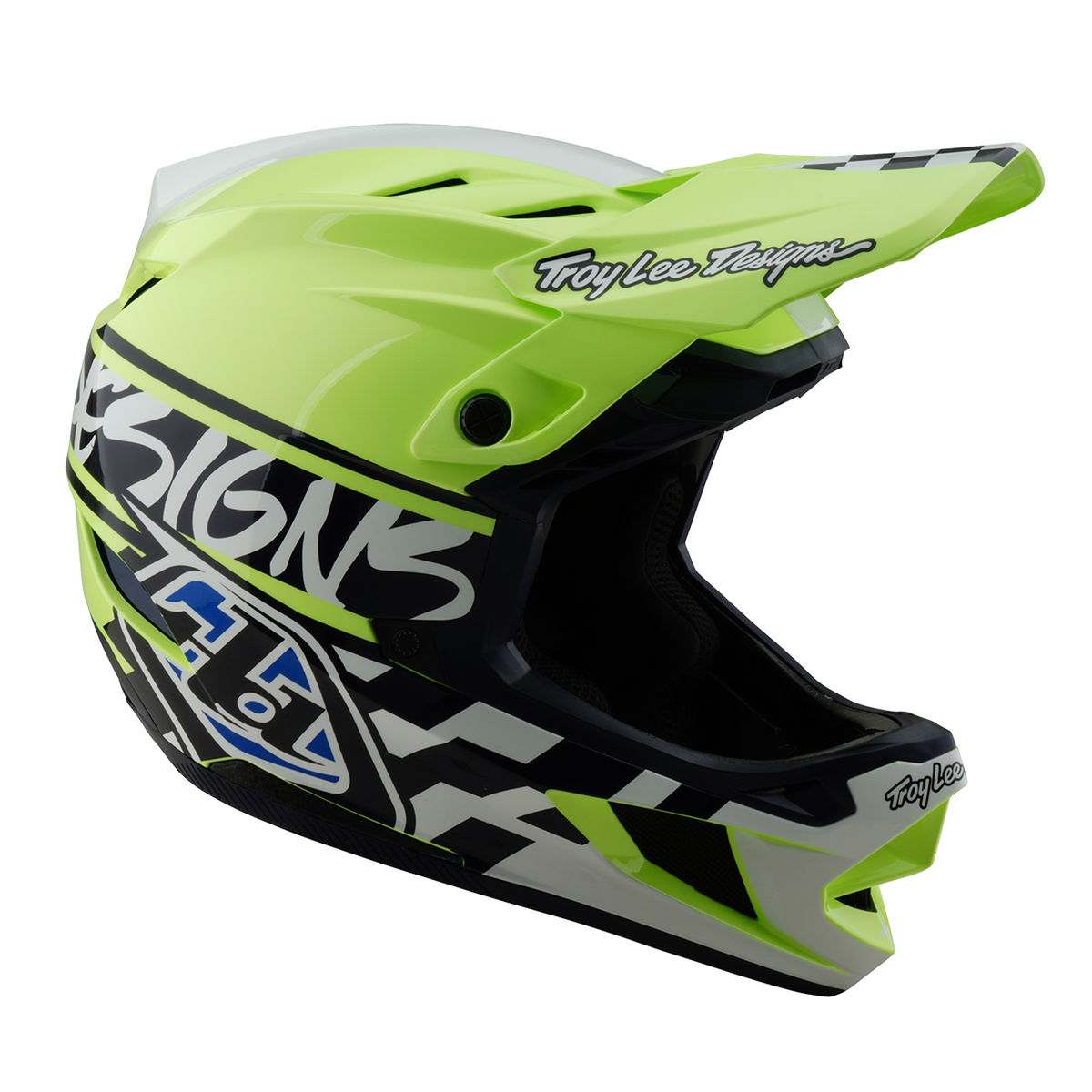 TROY LEE DESIGNS D4 POLYACRYLITE MIPS FIFTY 50 MTB-kypärä Keltainen/Sininen
