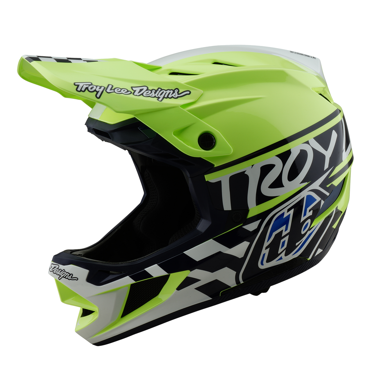 TROY LEE DESIGNS D4 POLYACRYLITE MIPS FIFTY 50 MTB-kypärä Keltainen/Sininen
