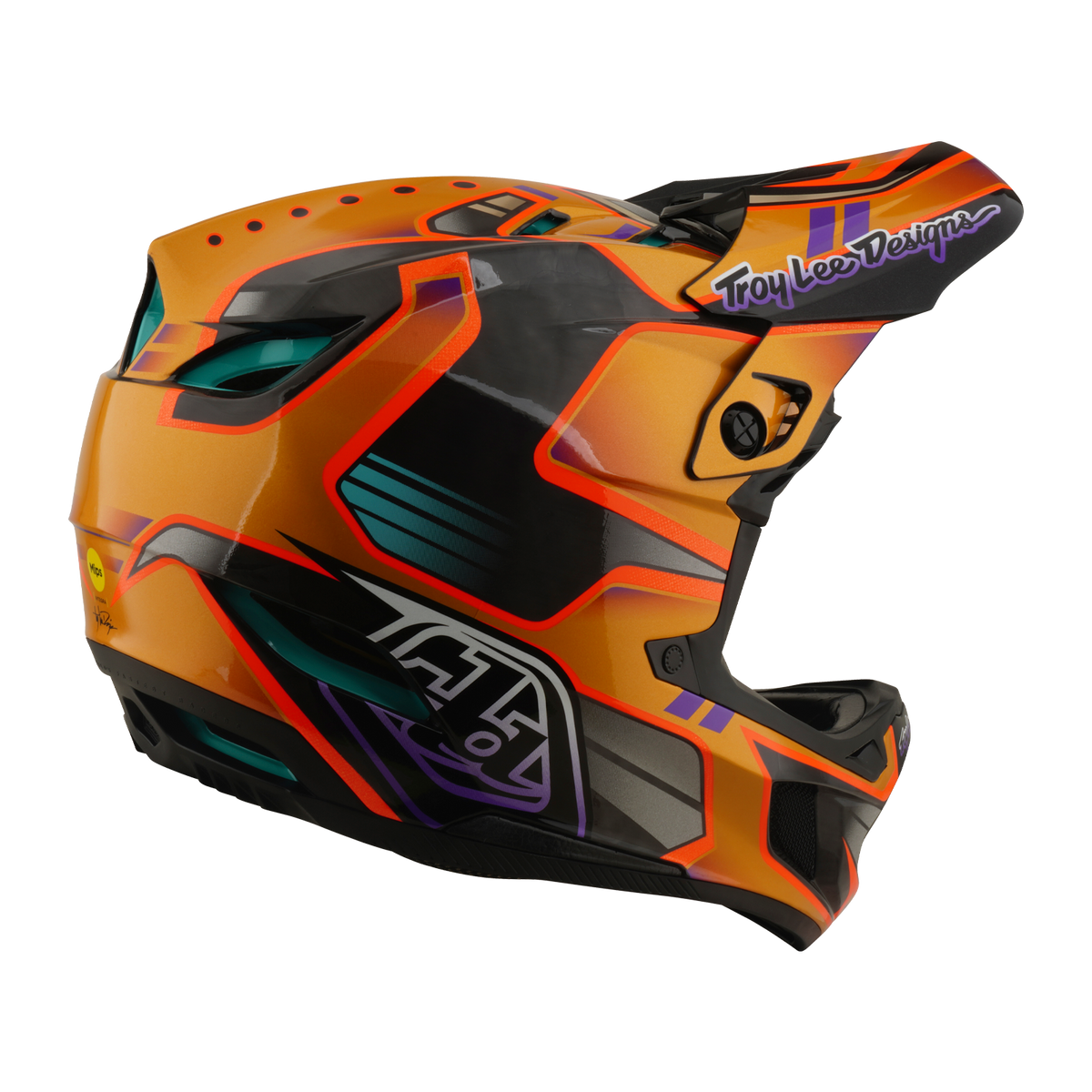 Přilba MTB TROY LEE DESIGNS D4 CARBON MIPS Crest Gold