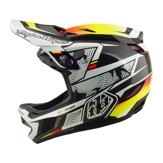 Kask MTB TROY LEE DESIGNS D4 CARBON MIPS Lined Up Czarny/Żółty
