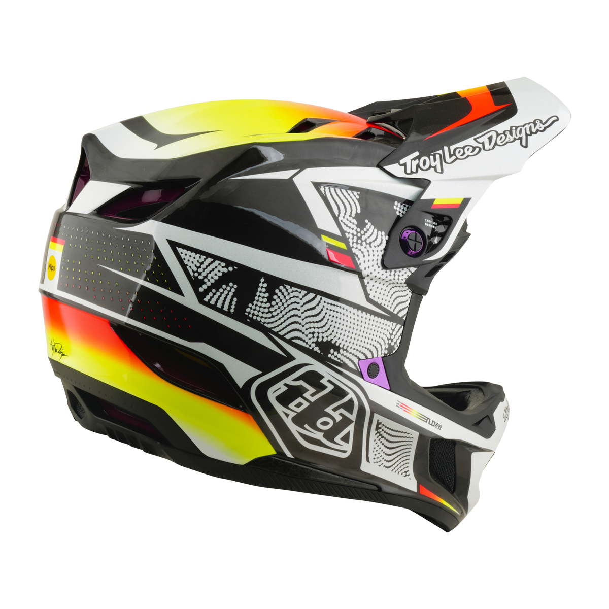 Κράνος MTB TROY LEE DESIGNS D4 CARBON MIPS Lined Up Μαύρο/Κίτρινο
