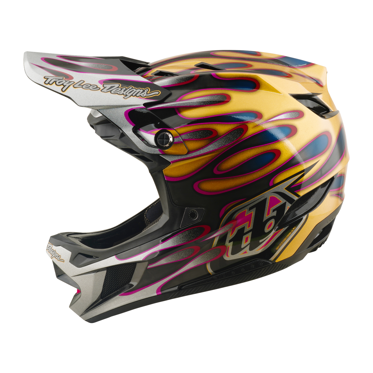 MTB-hjelm TROY LEE DESIGNS D4 CARBON MIPS Overspray Guld/Sort