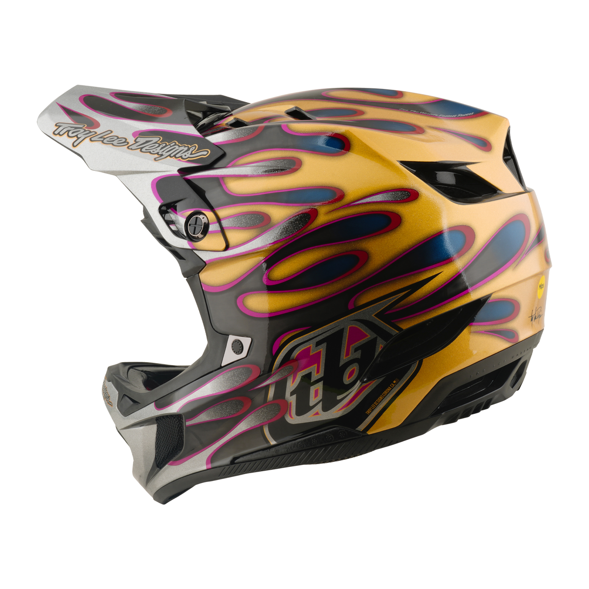 MTB-hjelm TROY LEE DESIGNS D4 CARBON MIPS Overspray Guld/Sort
