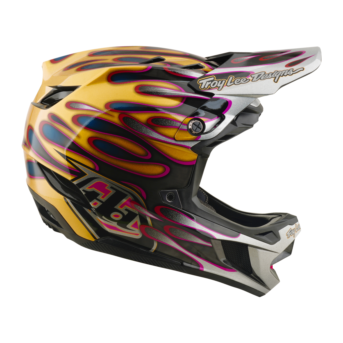 MTB-hjelm TROY LEE DESIGNS D4 CARBON MIPS Overspray Guld/Sort