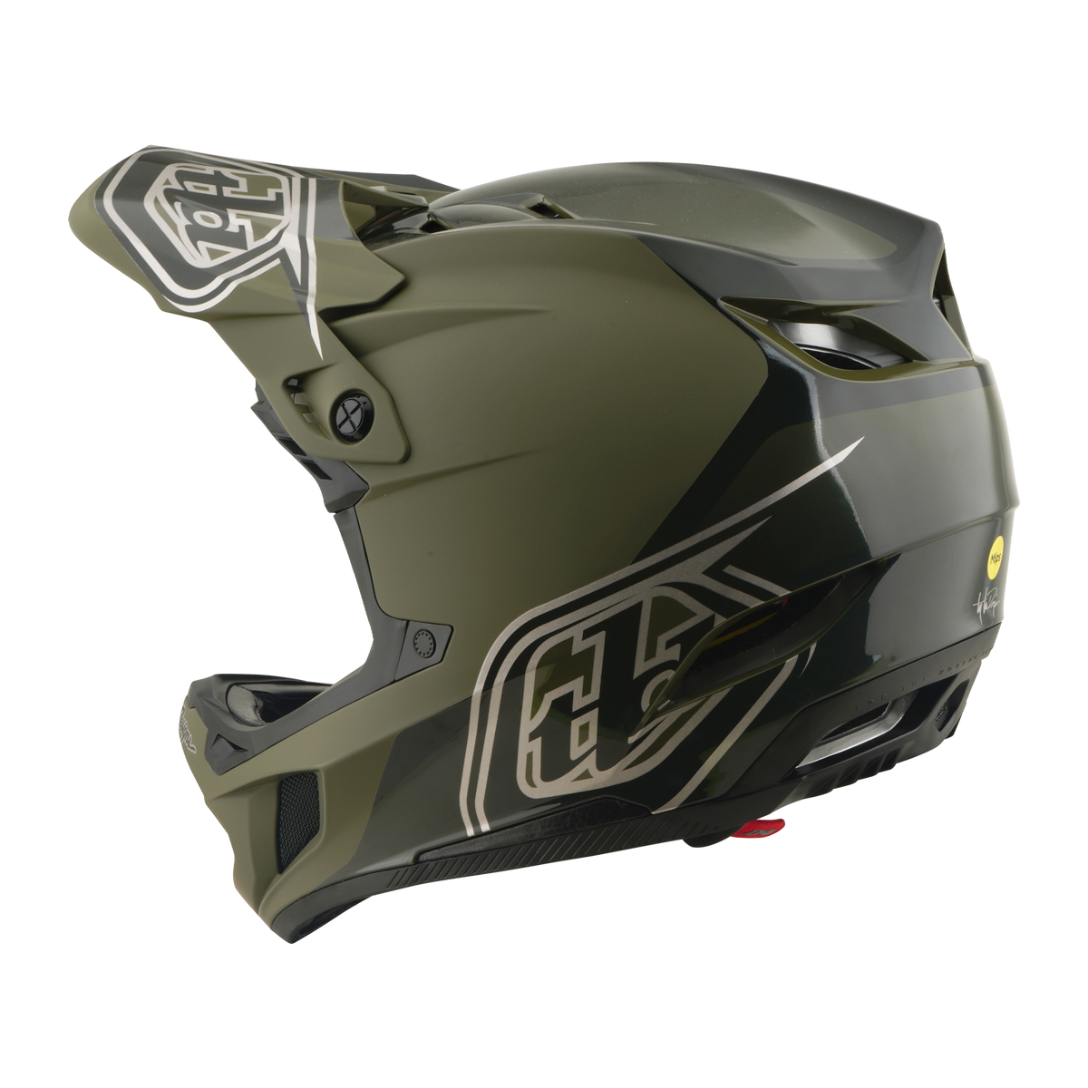 TROY LEE DESIGNS D4 POLYACRYLITE MIPS SHADOW BEETLE -maastopyöräilykypärä Khaki
