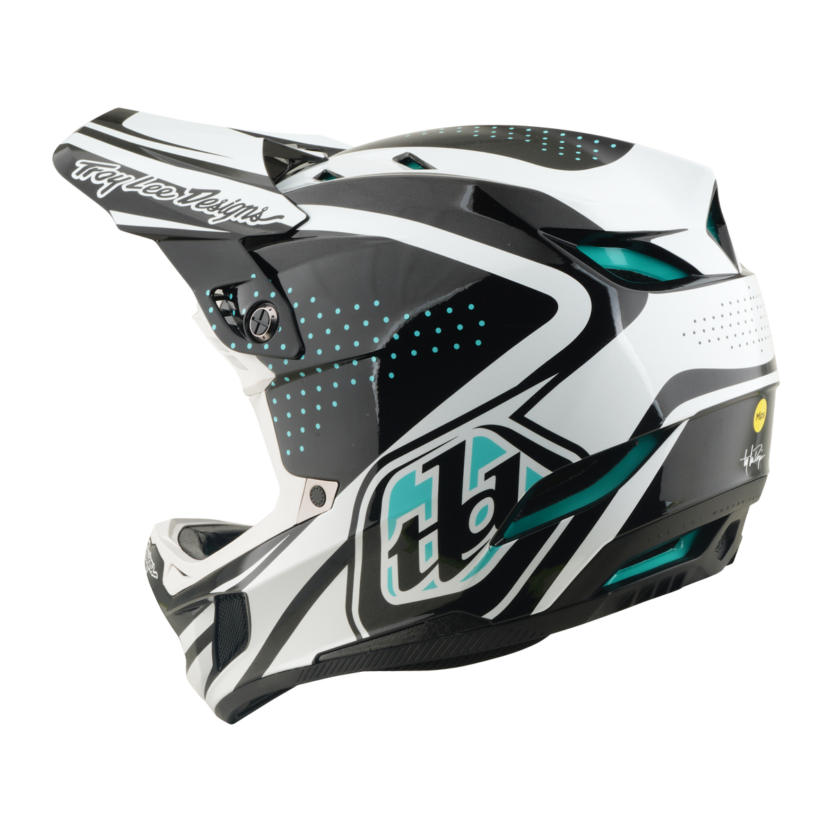 MTB-hjälm TROY LEE DESIGNS D4 POLYACRYLITE MIPS THE LINE Charcoal/Vit