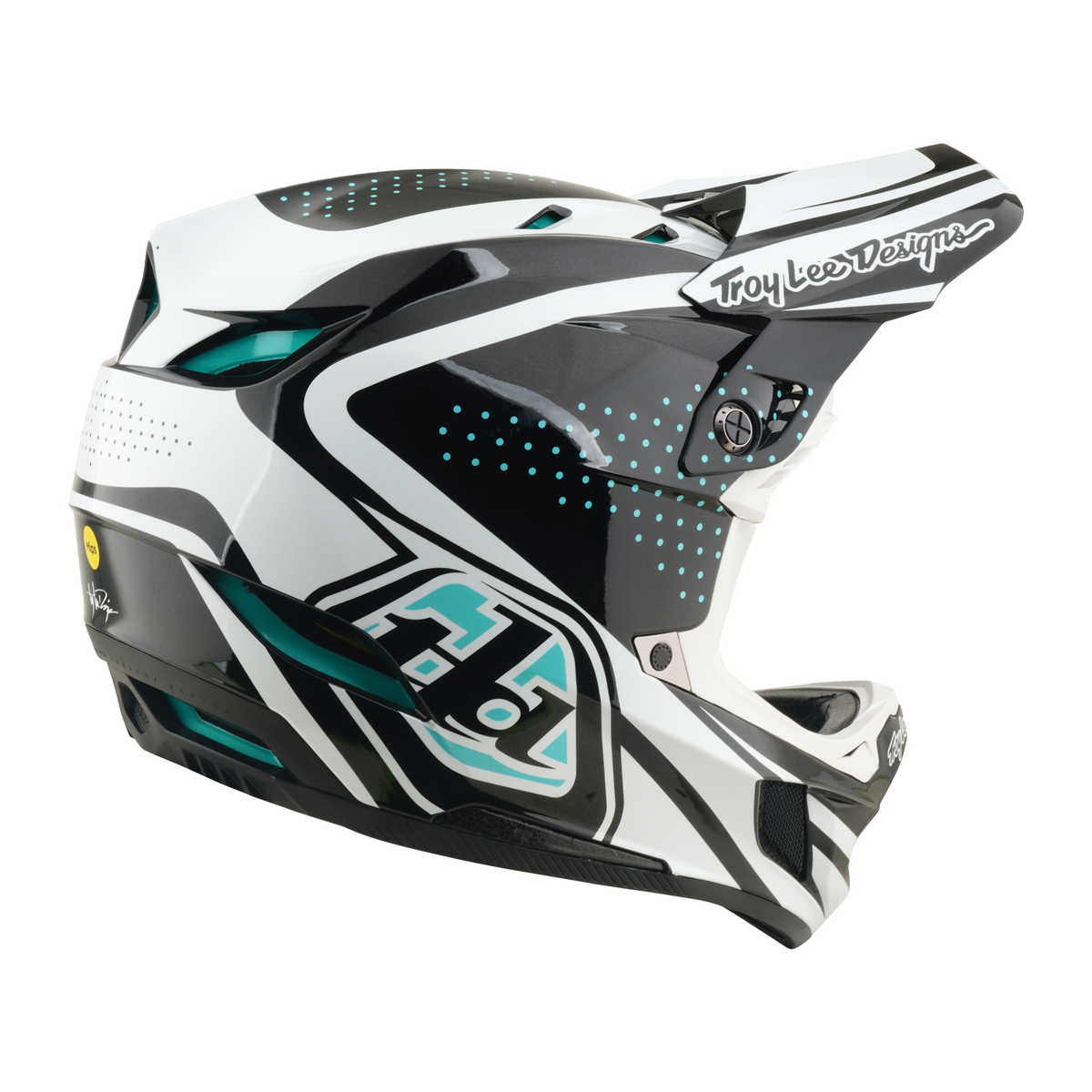 MTB-hjälm TROY LEE DESIGNS D4 POLYACRYLITE MIPS THE LINE Charcoal/Vit