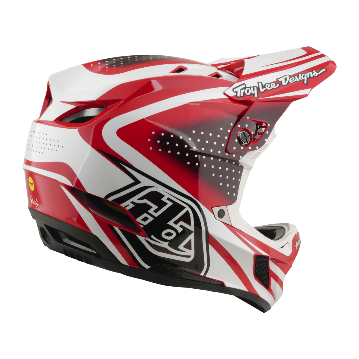 MTB-helm TROY LEE DESIGNS D4 POLYACRYLITE MIPS THE LINE Rood/Wit