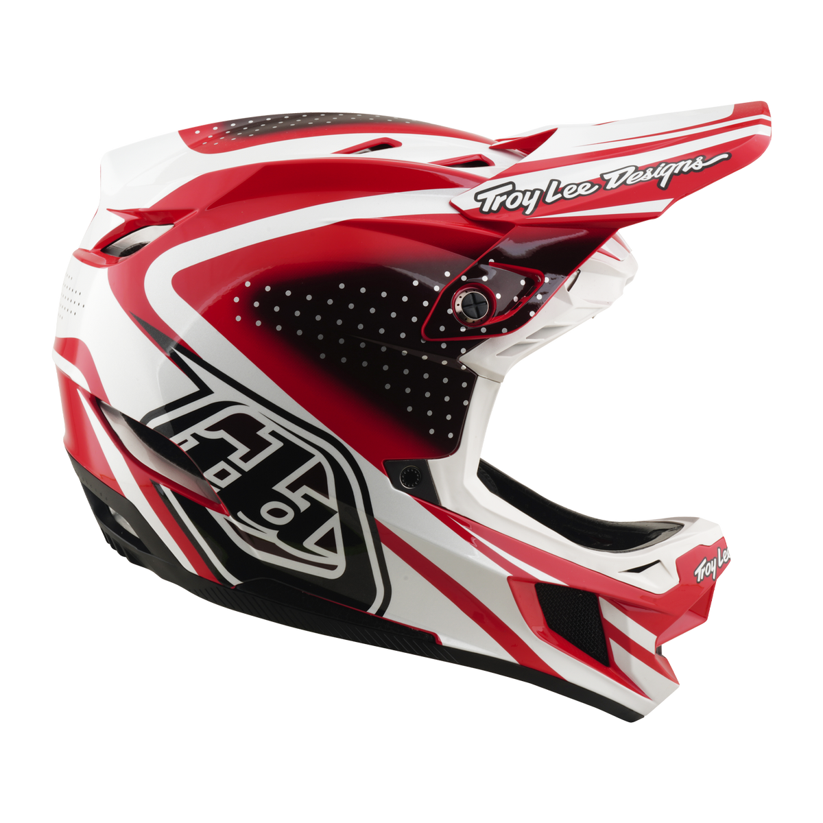 MTB-helm TROY LEE DESIGNS D4 POLYACRYLITE MIPS THE LINE Rood/Wit