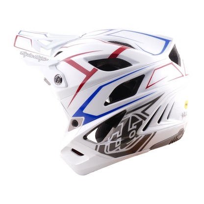 Cască MTB TROY LEE DESIGNS STAGE STUNT PINSTRIPE Alb